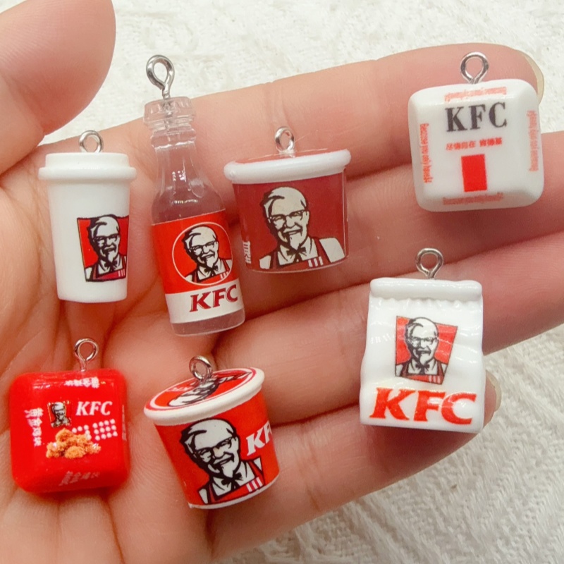 Novelty Gifts - 10pcs cartoon resin food bag keychain,