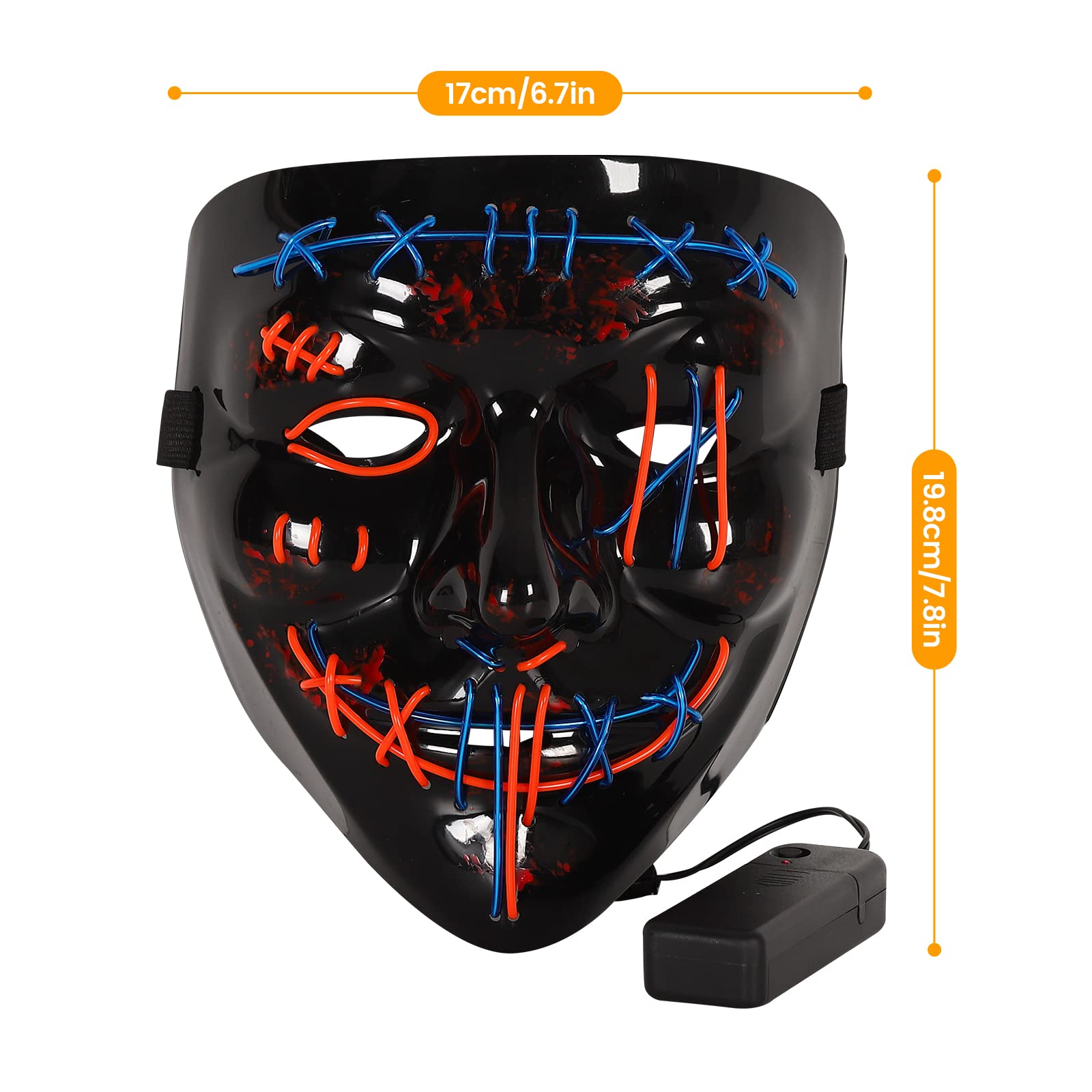 3 PACK Halloween Scary Mask LE - Led Purge Mask Halloween 评论和价格