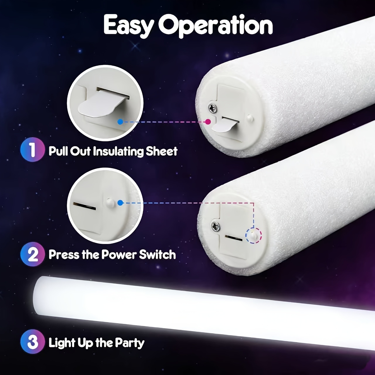 20/30pcs LED White Foam Glow S - Flashing Led Foam Sticks Party 评论和价格