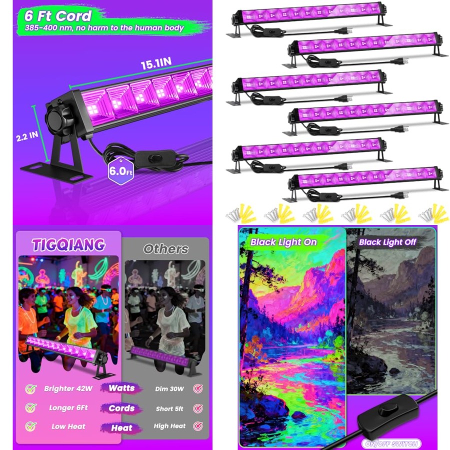 4W Pack LED Black Light Bar, B - Party Supplies 评论和价格