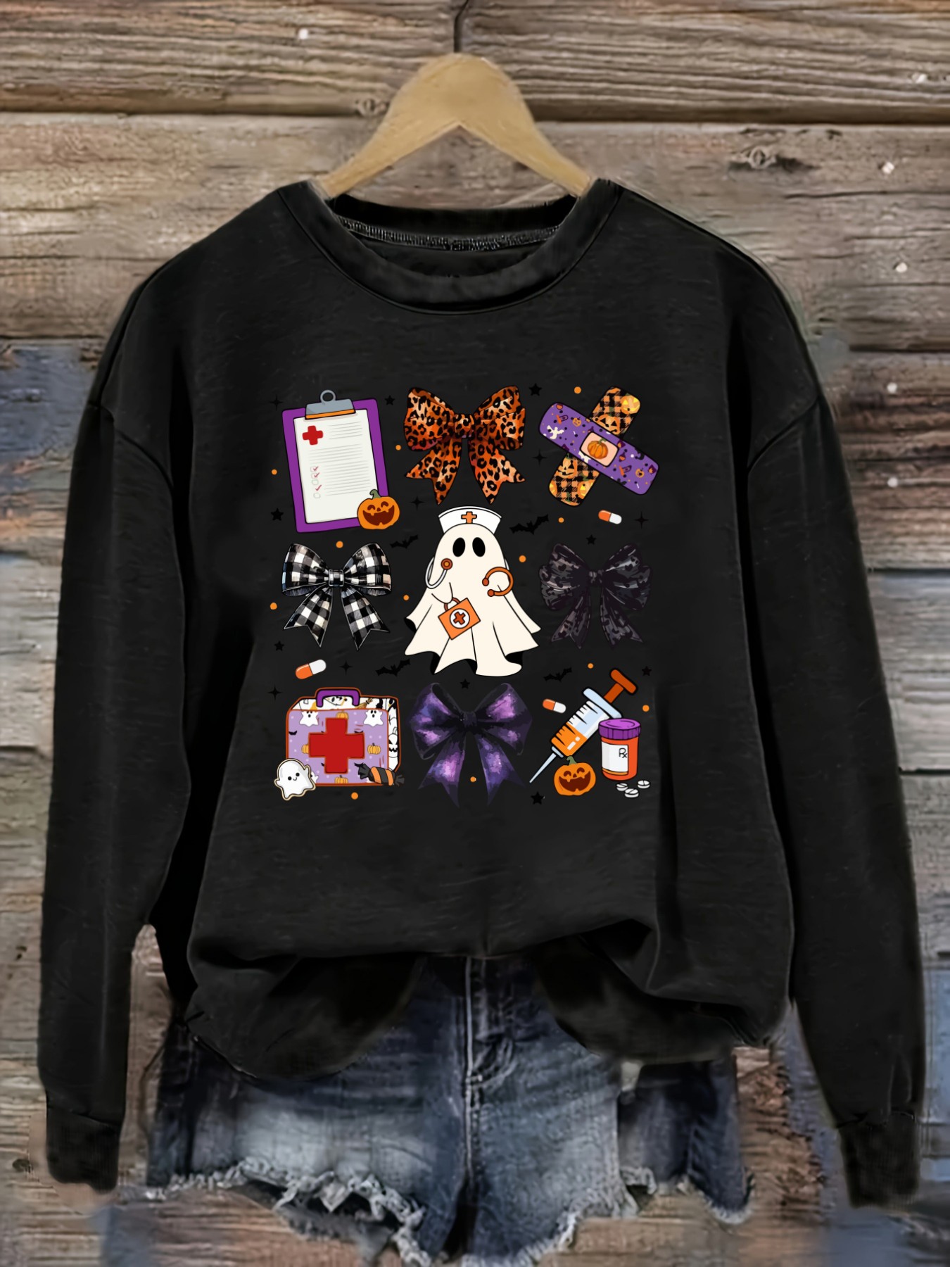 Women's Casual Long Sleeve Cre - Costumes 评论和价格