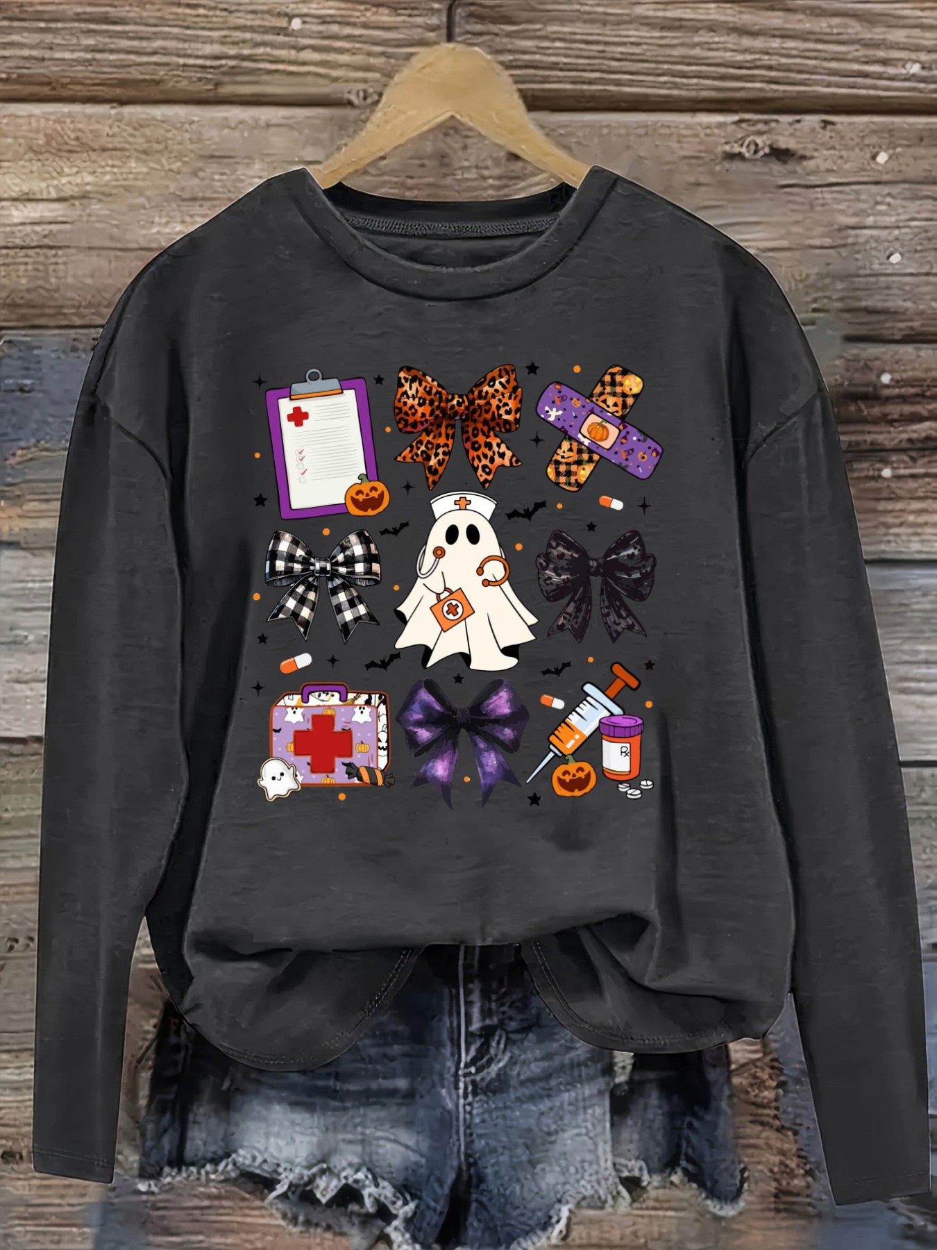 Women's Casual Long Sleeve Cre - Costumes 评论和价格