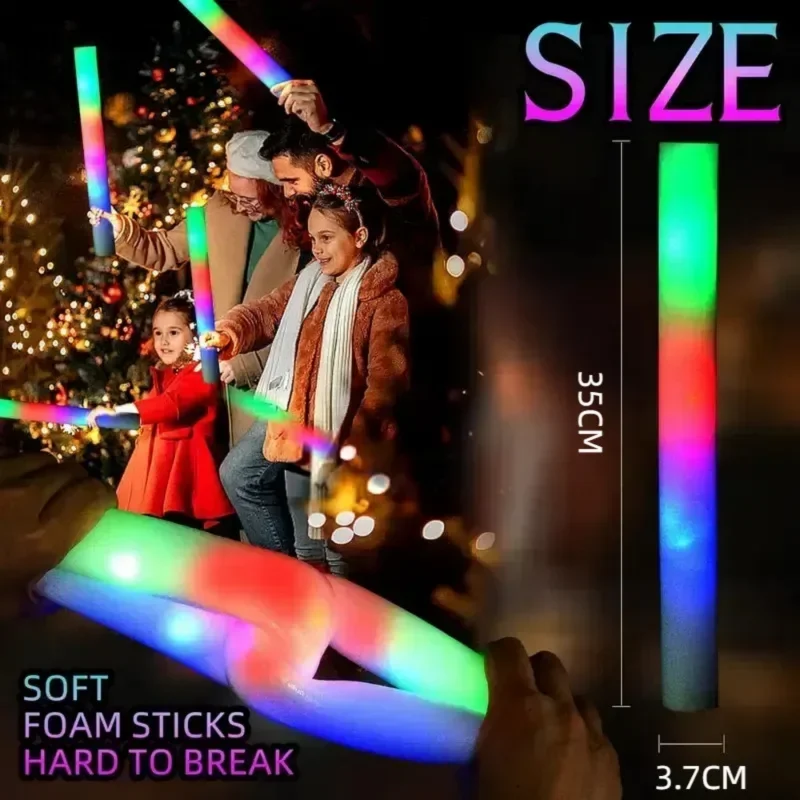30Pcs Foam Glow Sticks with 3  - Flashing Led Foam Sticks Party 评论和价格