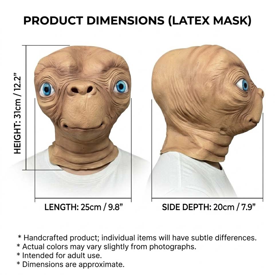 Realistic ET Alien Latex Mask  - Latex Alien Mask Realistic 评论和价格