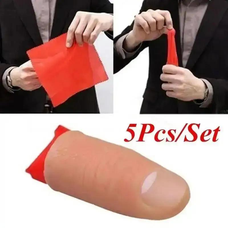 5Pcs/Set Hot Fakes Soft Thumb  - Thumb Tip Magic Trick Set 评论和价格