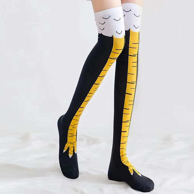 1/2/4Pairs Women Knee High Soc - Funny Chicken Leg Socks 评论和价格