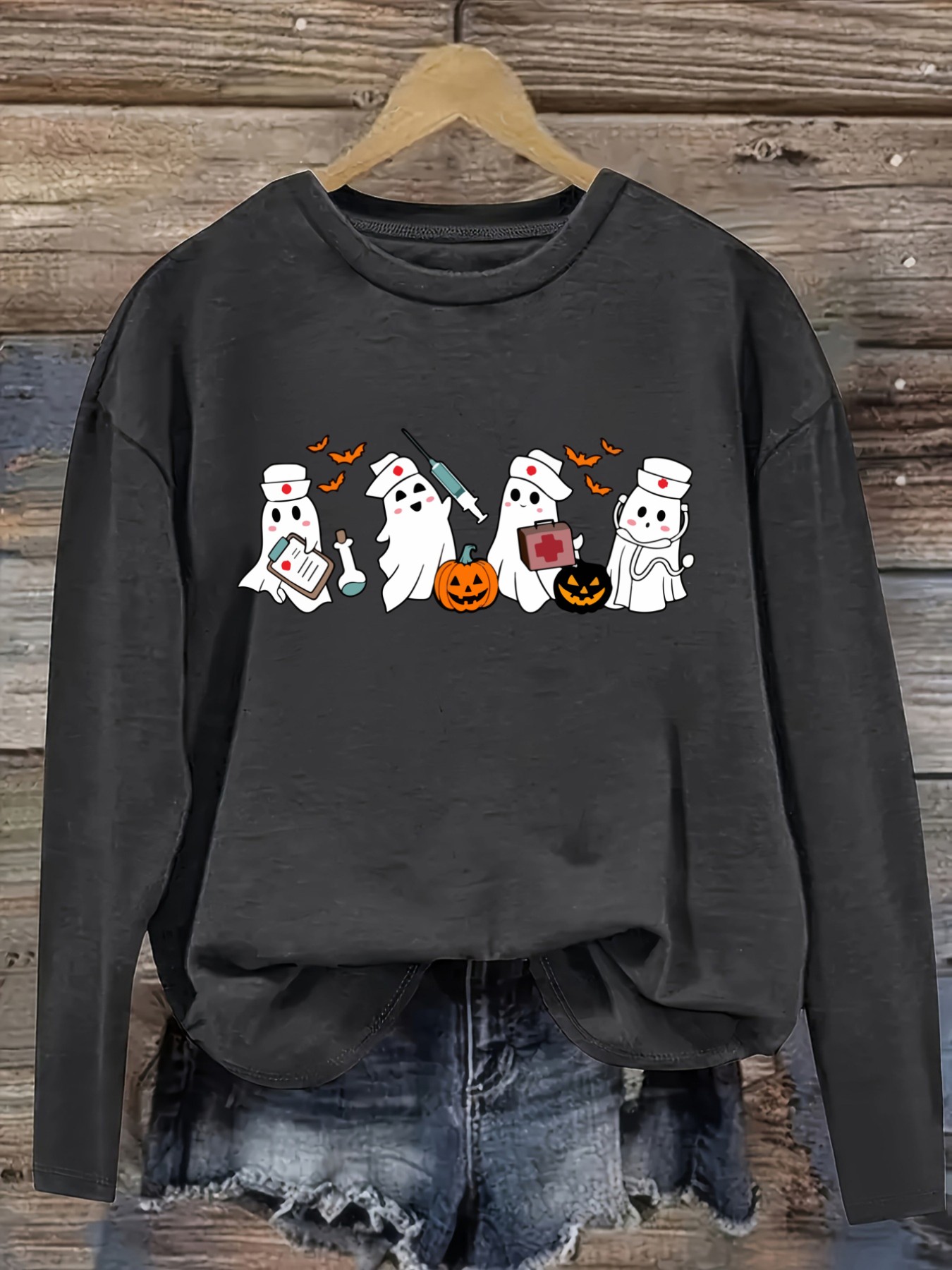 Women's Casual Long Sleeve Cre - Costumes 评论和价格