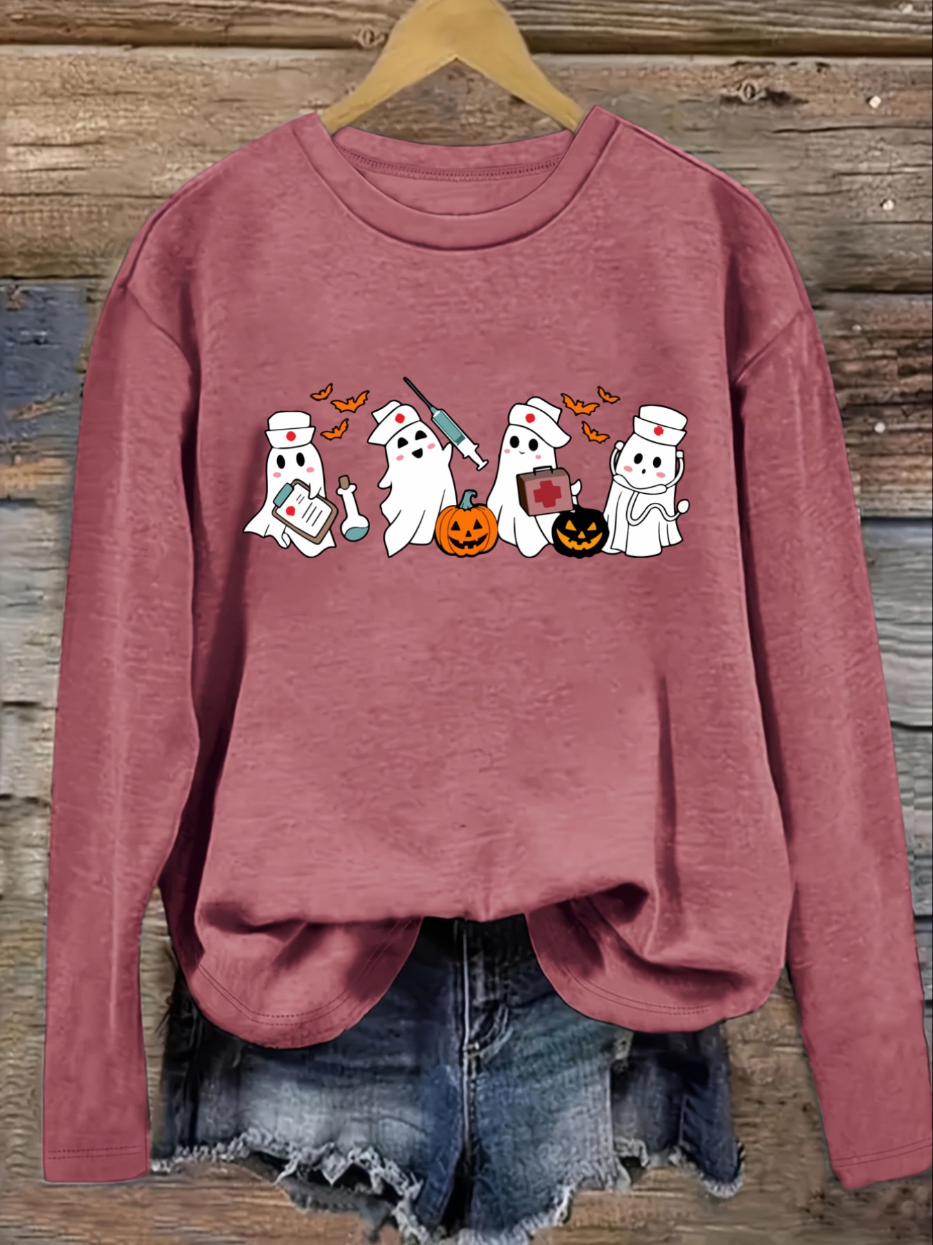 Women's Casual Long Sleeve Cre - Costumes 评论和价格