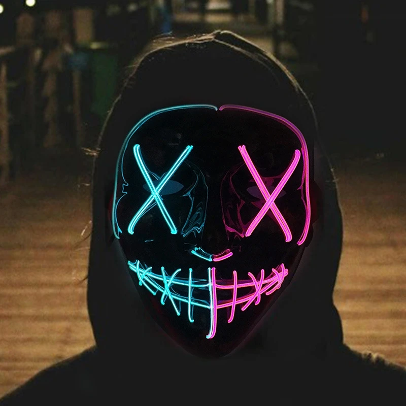 Hot Sale Halloween Glowing Sca - Led Purge Mask Halloween 评论和价格