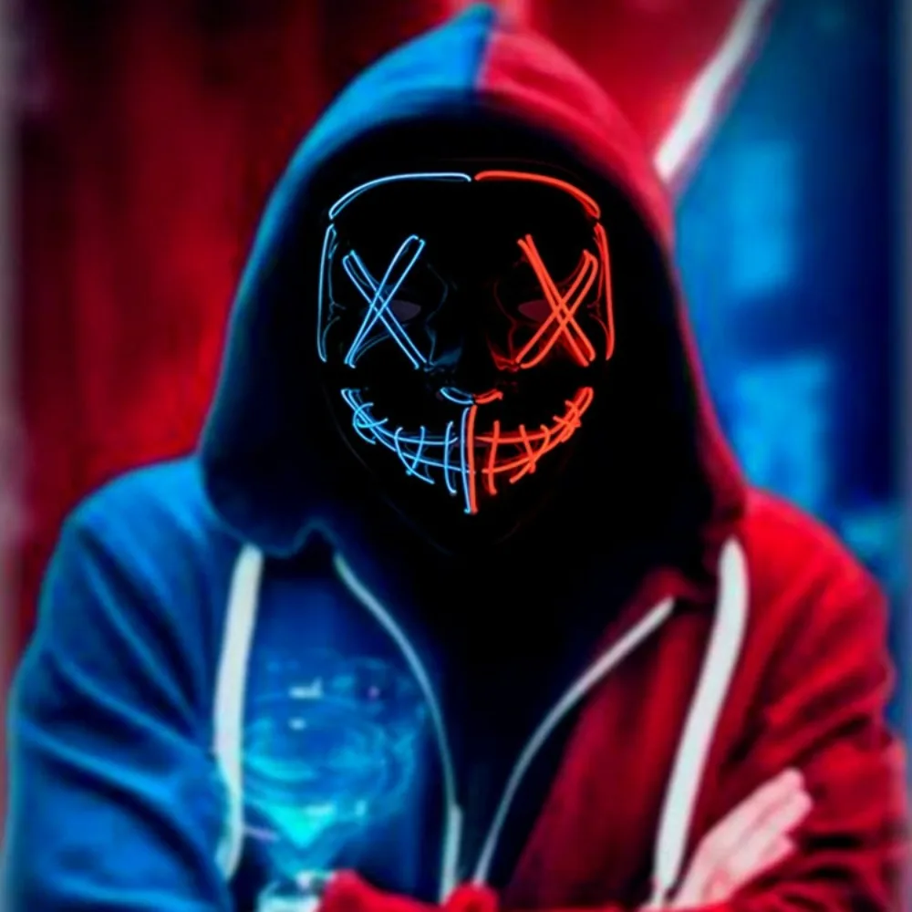 Hot Sale Halloween Glowing Sca - Led Purge Mask Halloween 评论和价格