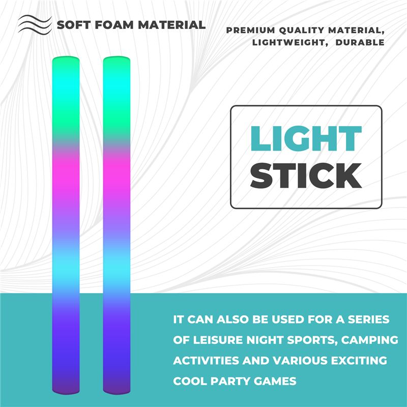A68P-12Pcs Light Up Foam Stick - Flashing Led Foam Sticks Party 评论和价格