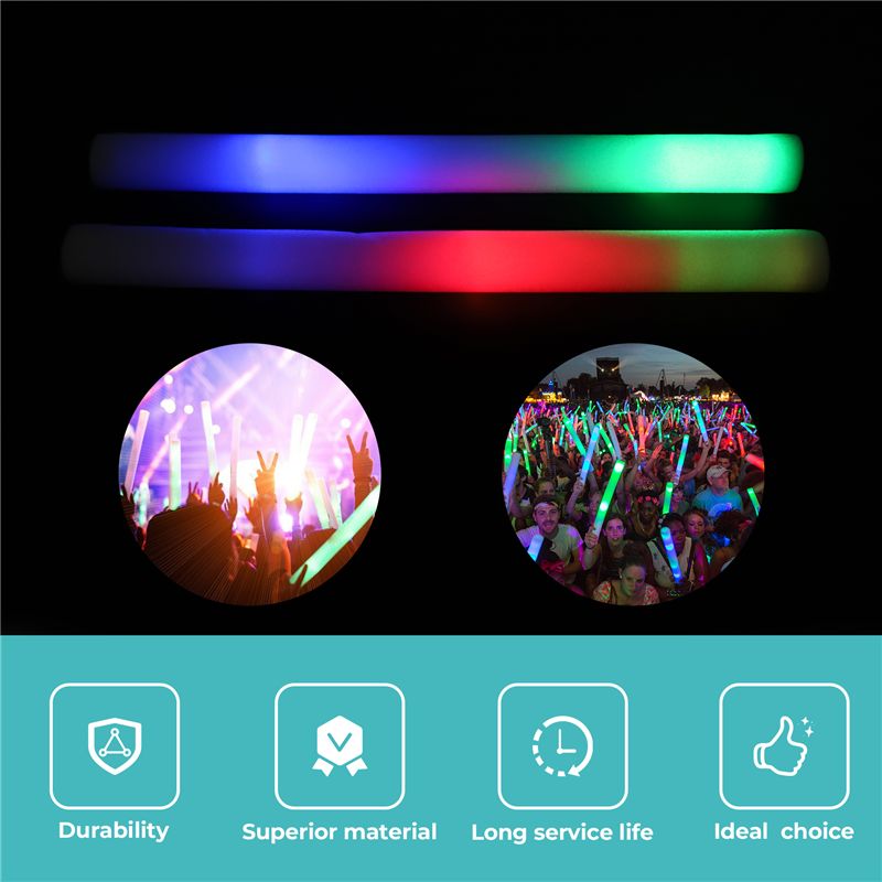 A68P-12Pcs Light Up Foam Stick - Flashing Led Foam Sticks Party 评论和价格