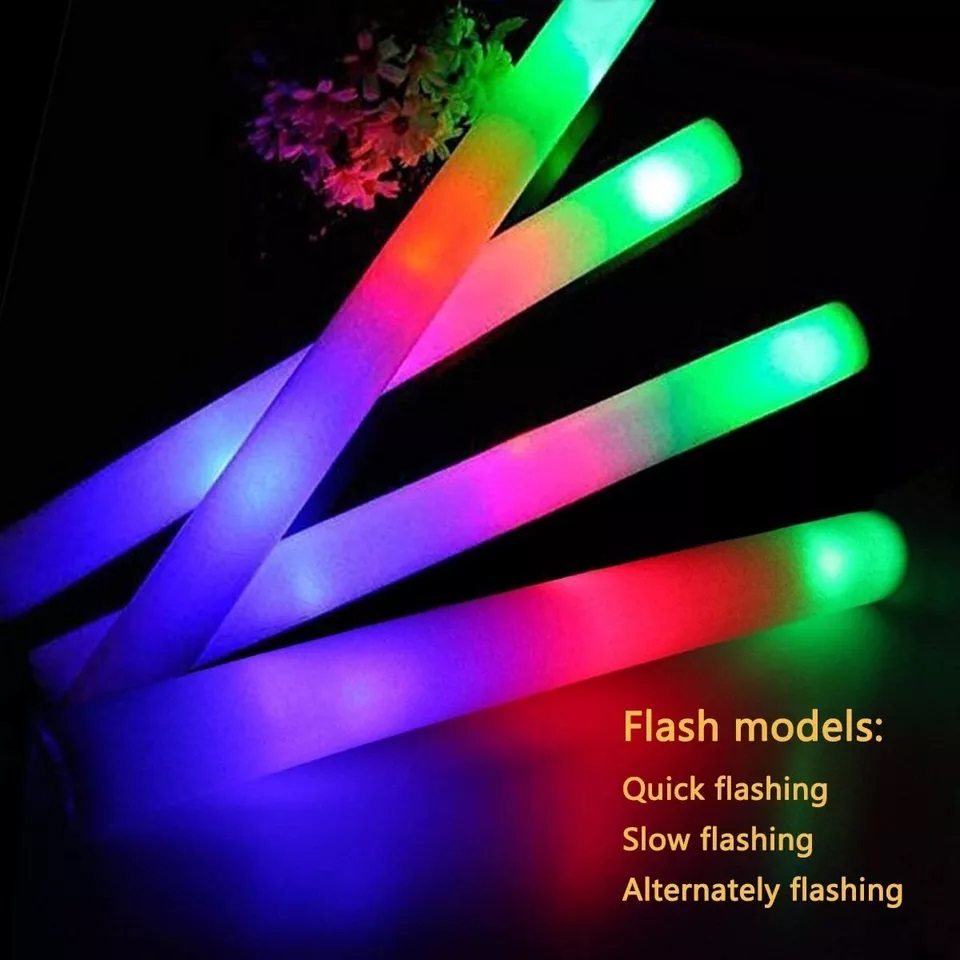 Glow Sticks Bulk 100Pack LED L - Flashing Led Foam Sticks Party 评论和价格