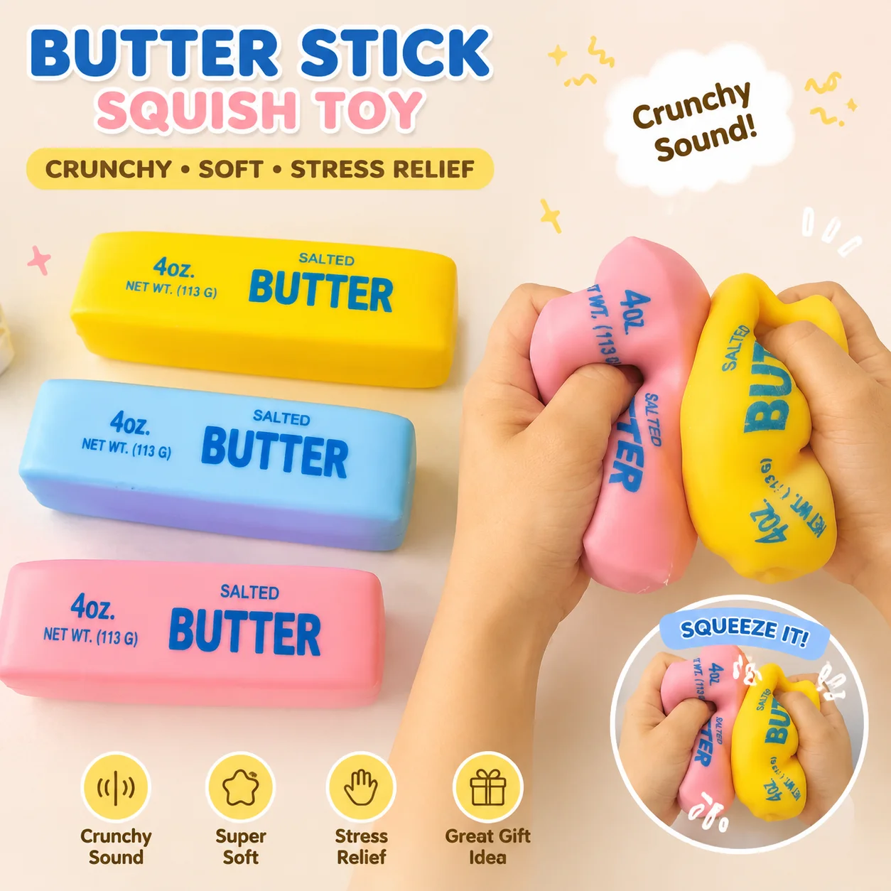 Realistic Butter Stick Squishy - Novelty Gifts 评论和价格