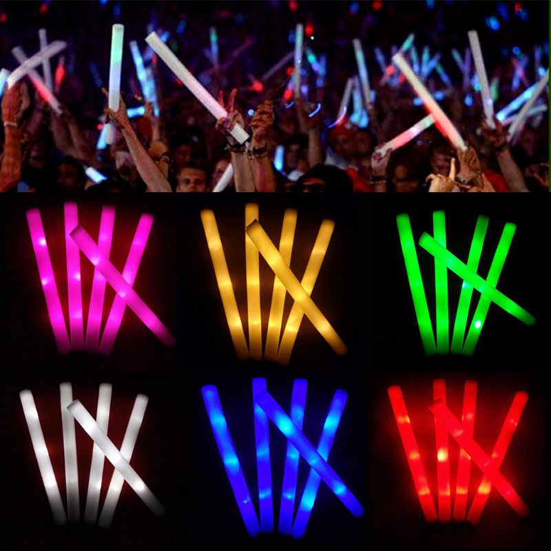 30/50 Pcs Led Foam Bar Glow In - Flashing Led Foam Sticks Party 评论和价格