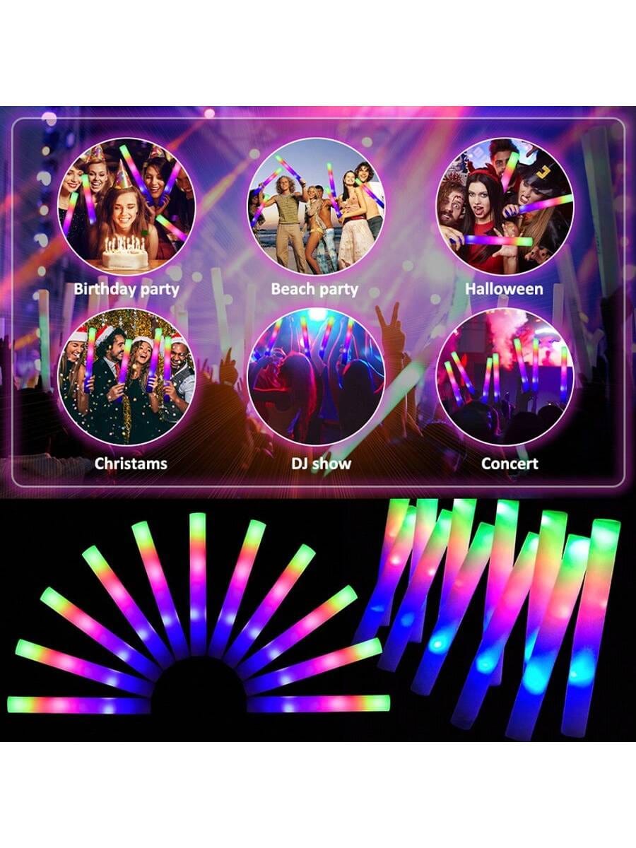 Foam Glow Sticks Vibrant Elect - Flashing Led Foam Sticks Party 评论和价格