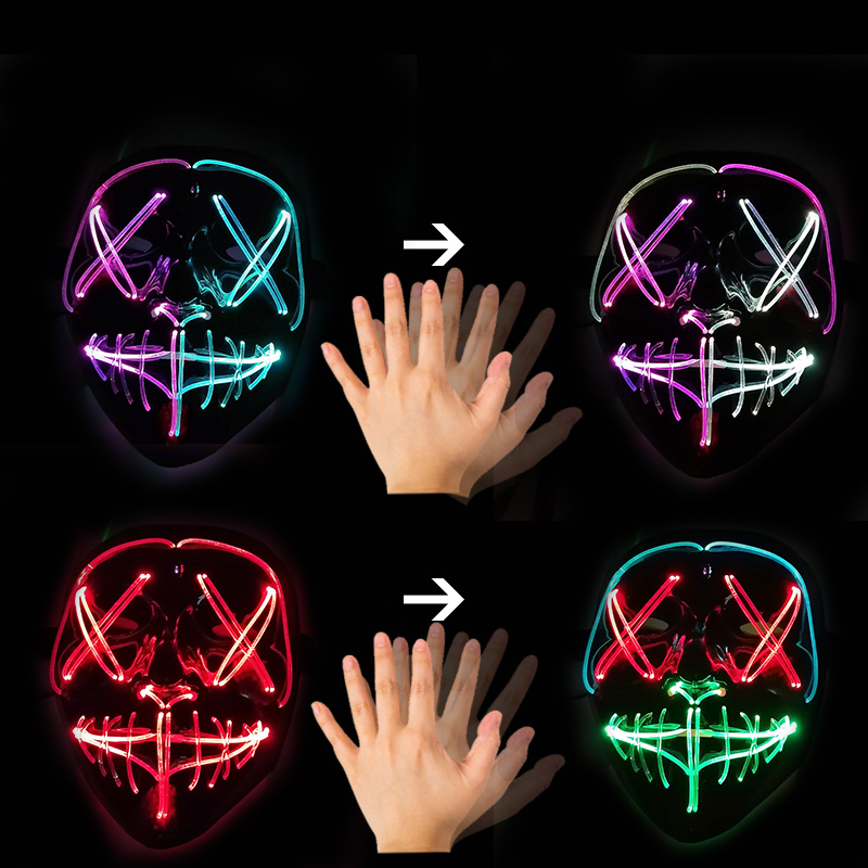 Gesture Control LED Mask Lumin - Led Purge Mask Halloween 评论和价格