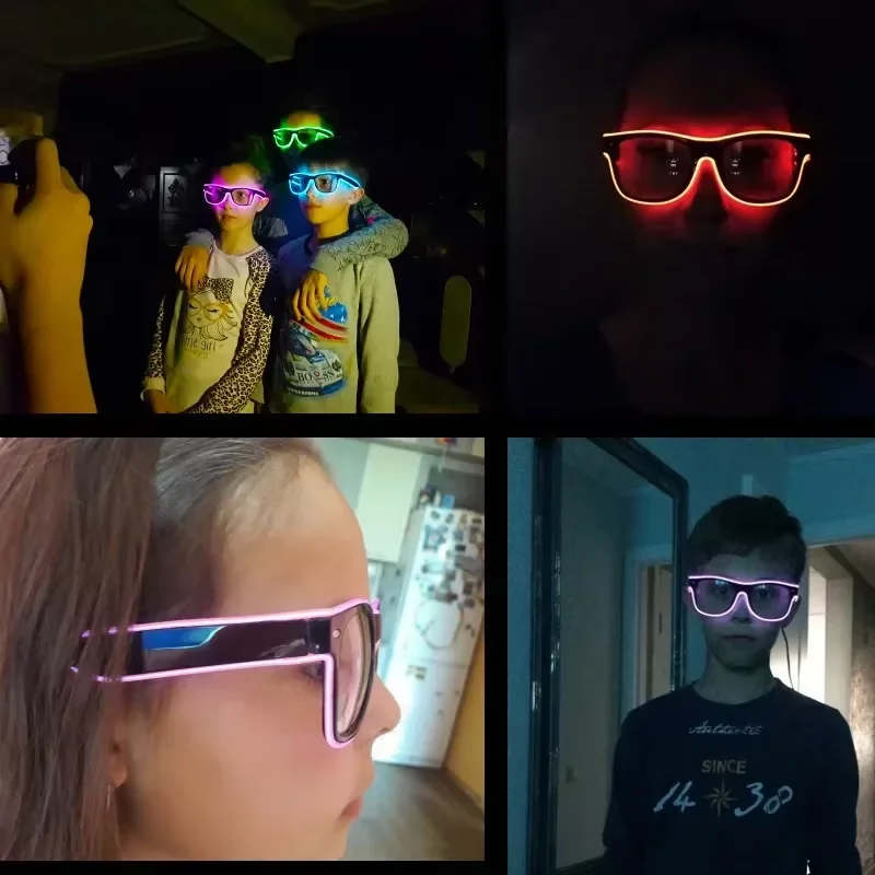 Neon LED Glowing Sunglasses Co - Glow In The Dark Party Glasses 评论和价格