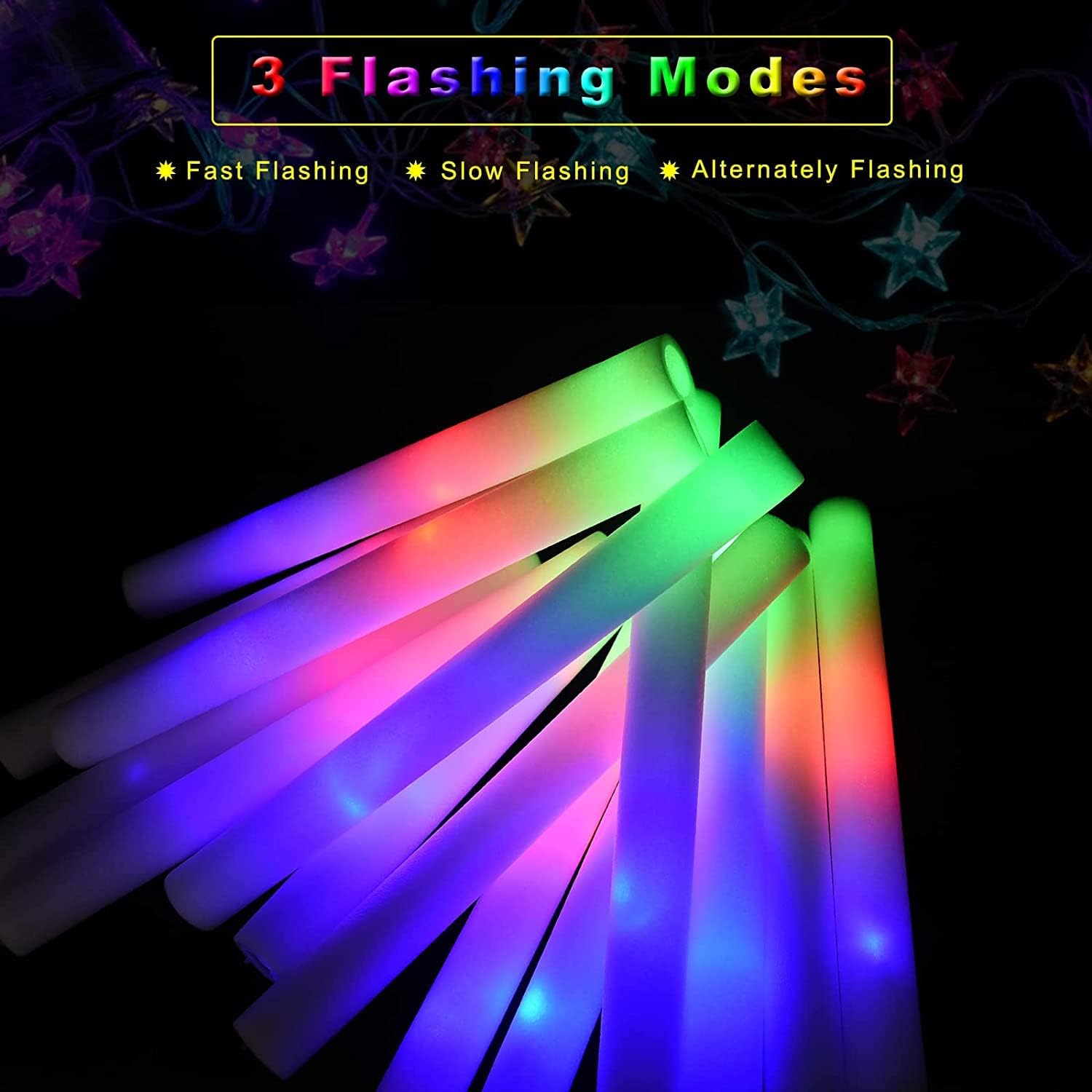 30Pcs Foam Glow Sticks with 3  - Flashing Led Foam Sticks Party 评论和价格