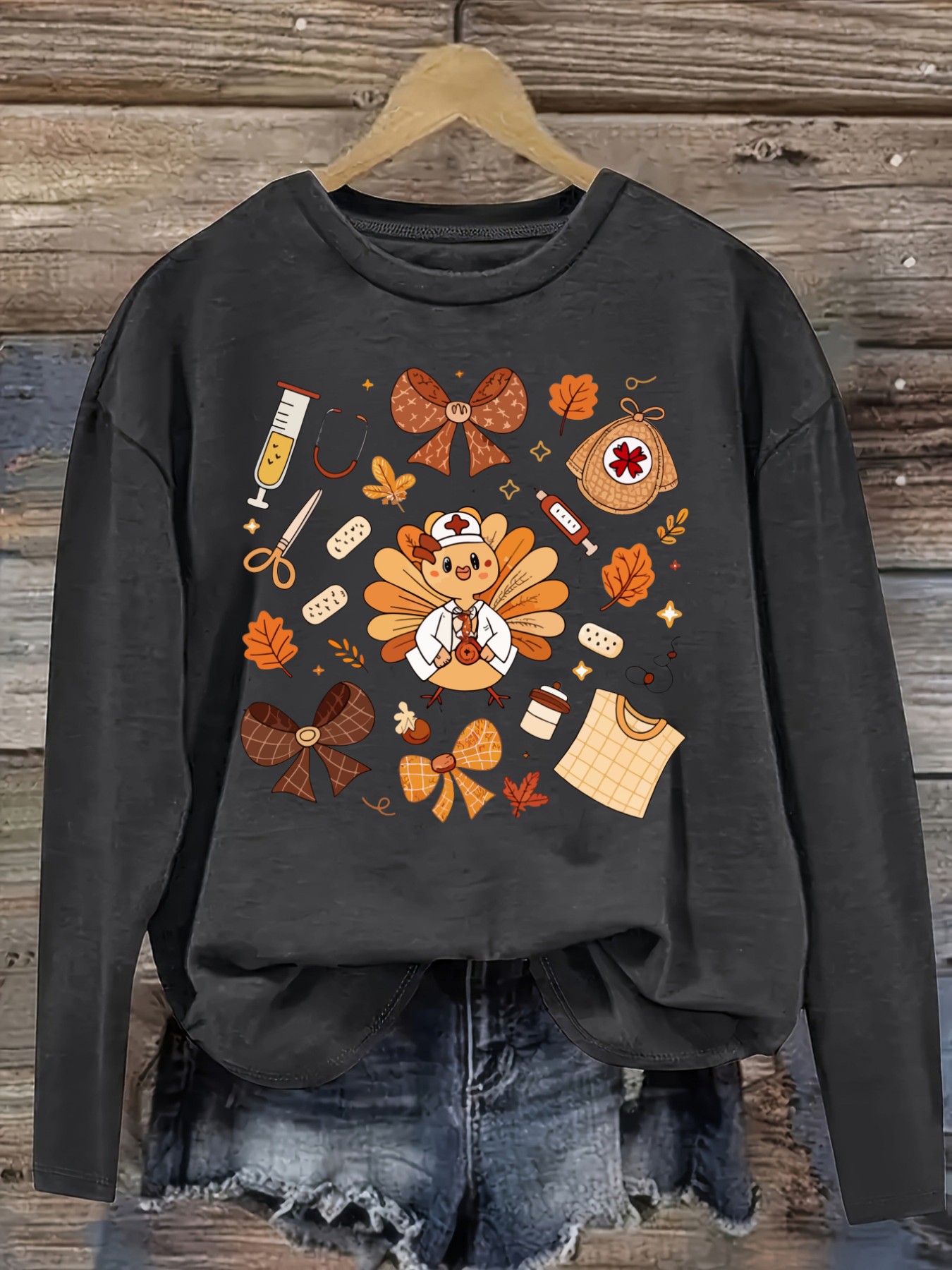 Women's Casual Long Sleeve Cre - Costumes 评论和价格