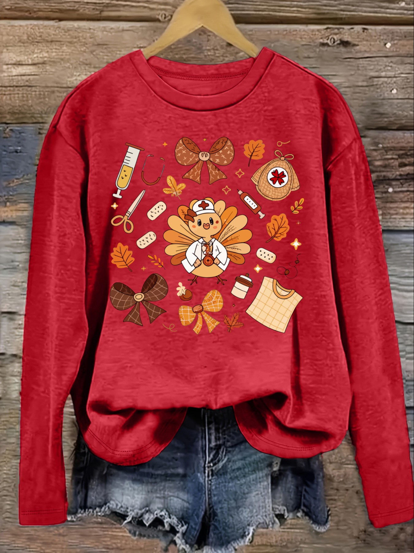 Women's Casual Long Sleeve Cre - Costumes 评论和价格