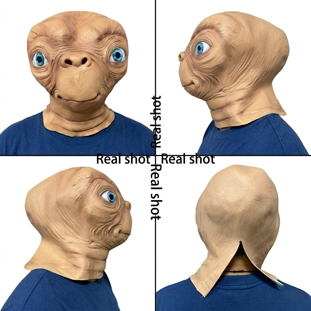 ET Alien Latex Mask Halloween  - Latex Alien Mask Realistic 评论和价格