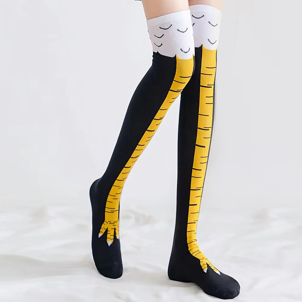 1/2pairs Chicken Feet Print Th - Funny Chicken Leg Socks 评论和价格