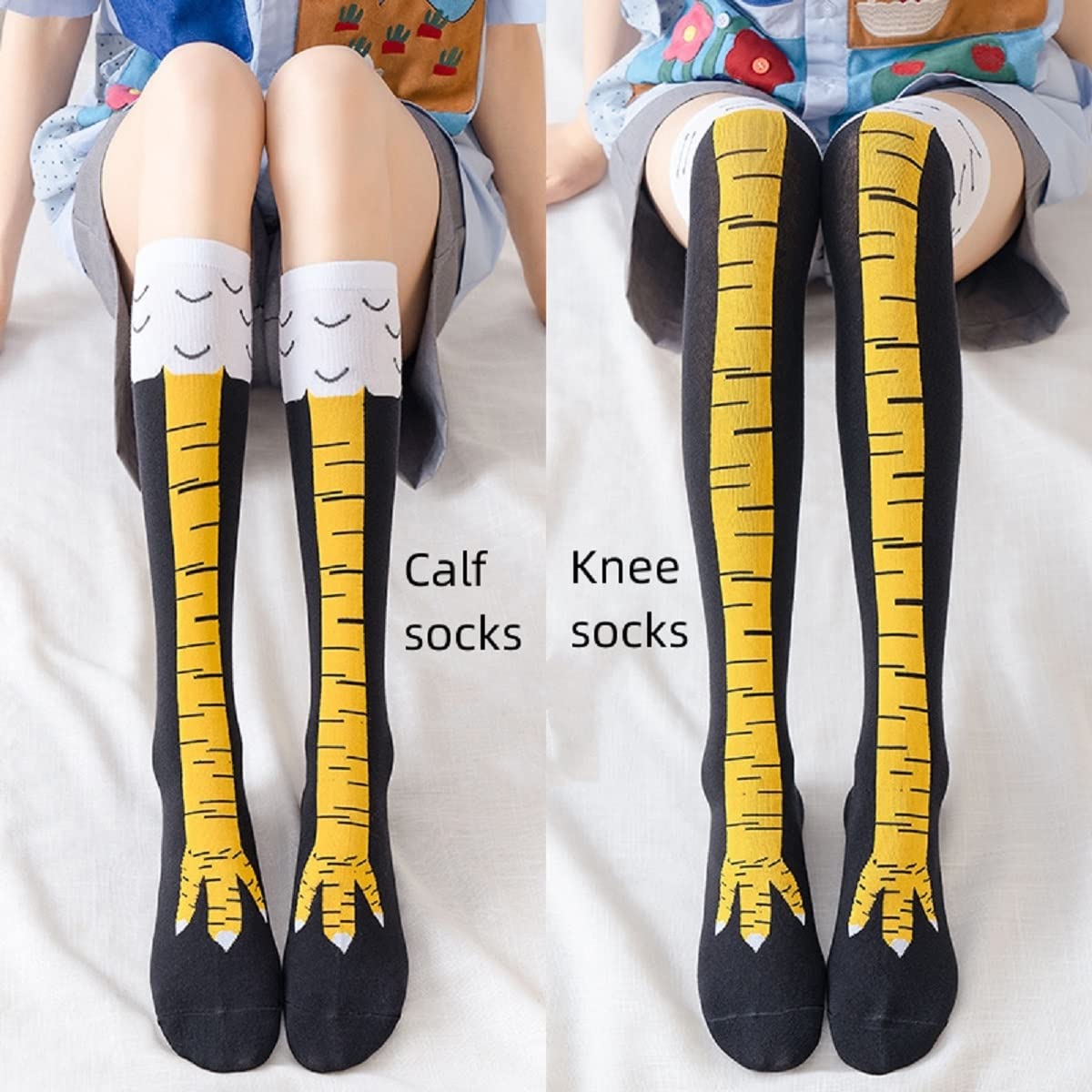 1/2pairs Chicken Feet Print Th - Funny Chicken Leg Socks 评论和价格