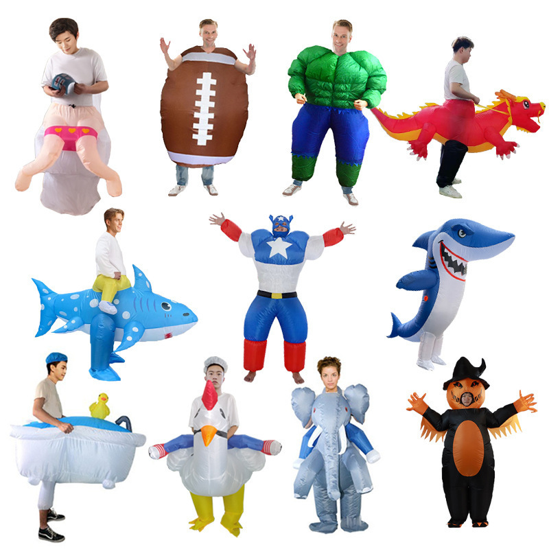 Big Bird Shark Elephant White  - Inflatable Dinosaur Costume Adult 评论和价格