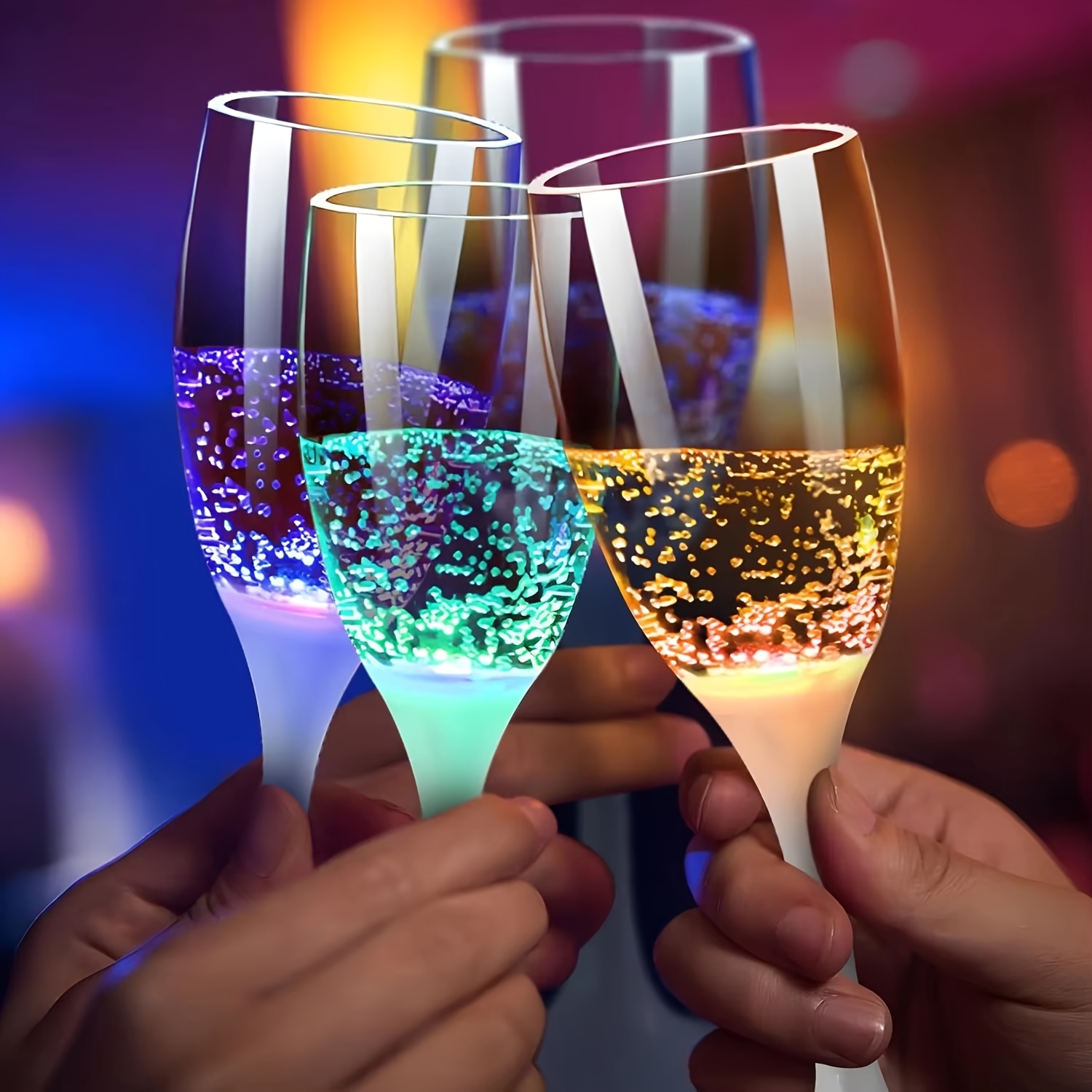 6pcs LED Luminous Champagne Gl - Glow In The Dark Party Glasses 评论和价格
