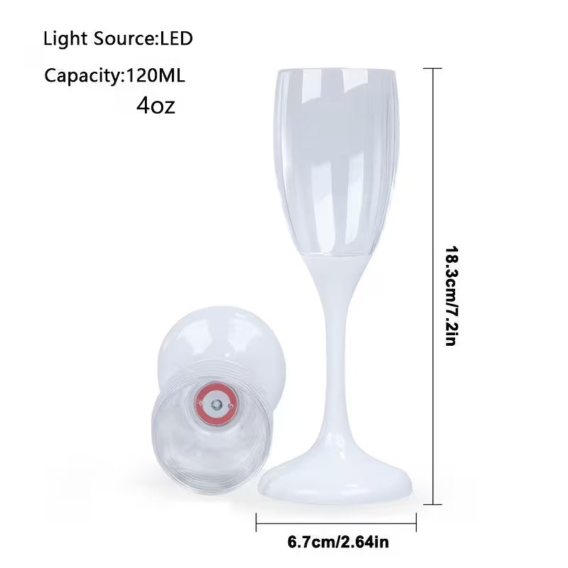6pcs LED Luminous Champagne Gl - Glow In The Dark Party Glasses 评论和价格