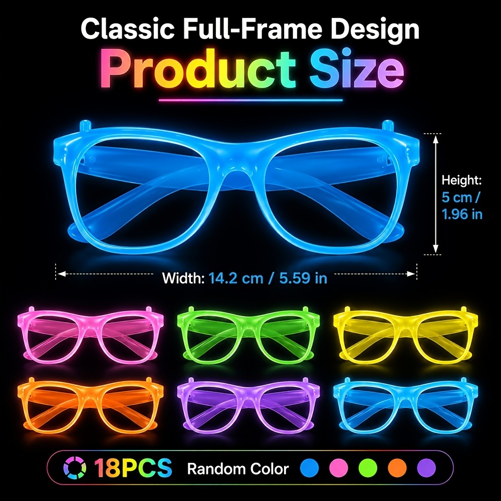 5/12 Pairs of Randomly Colored - Glow In The Dark Party Glasses 评论和价格