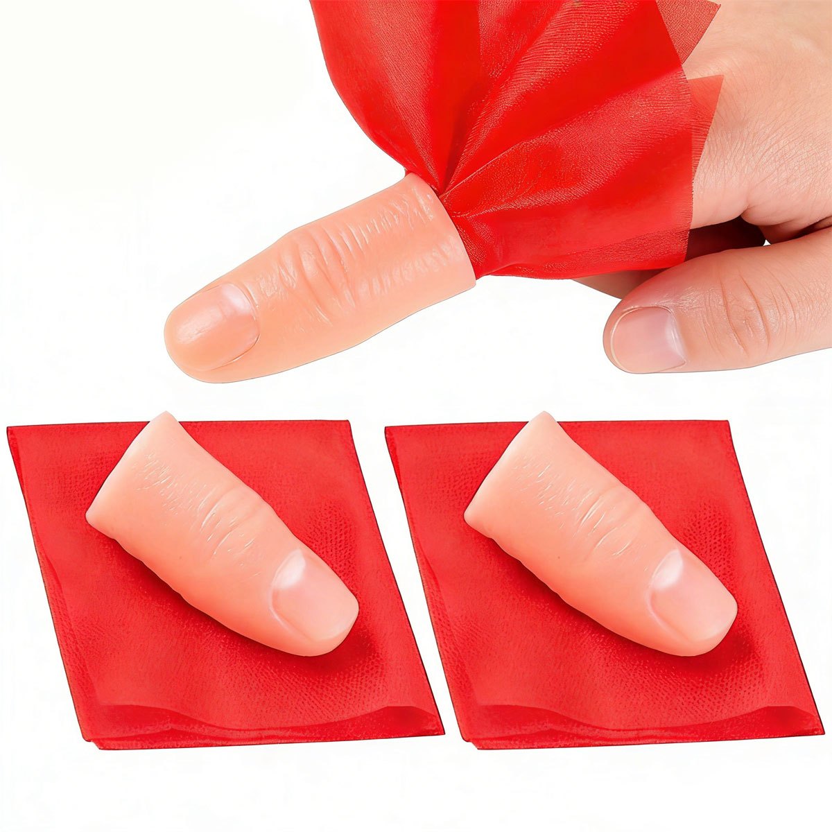 3set Scarf-Vanish Magic Thumb  - Thumb Tip Magic Trick Set 评论和价格