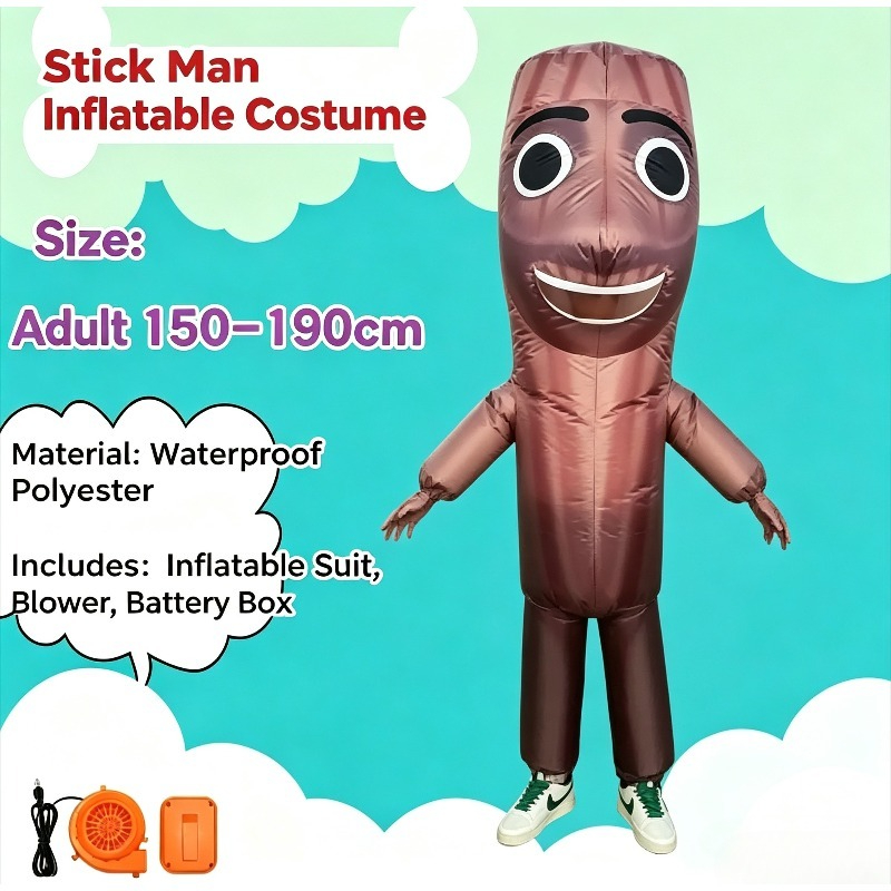 Long wooden stick man inflatab - Inflatable Dinosaur Costume Adult 评论和价格