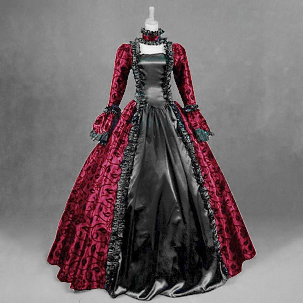 Women Vintage Exquisite Dress  - Medieval Renaissance Dress Women 评论和价格