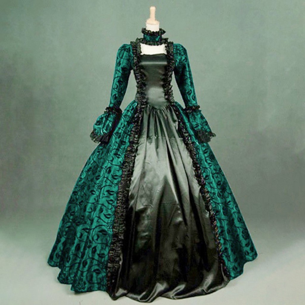 Women Vintage Exquisite Dress  - Medieval Renaissance Dress Women 评论和价格
