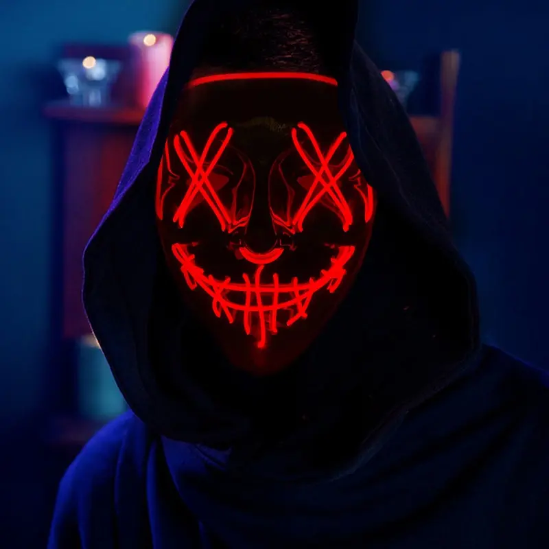 Hot Sale Halloween Glowing Sca - Led Purge Mask Halloween 评论和价格