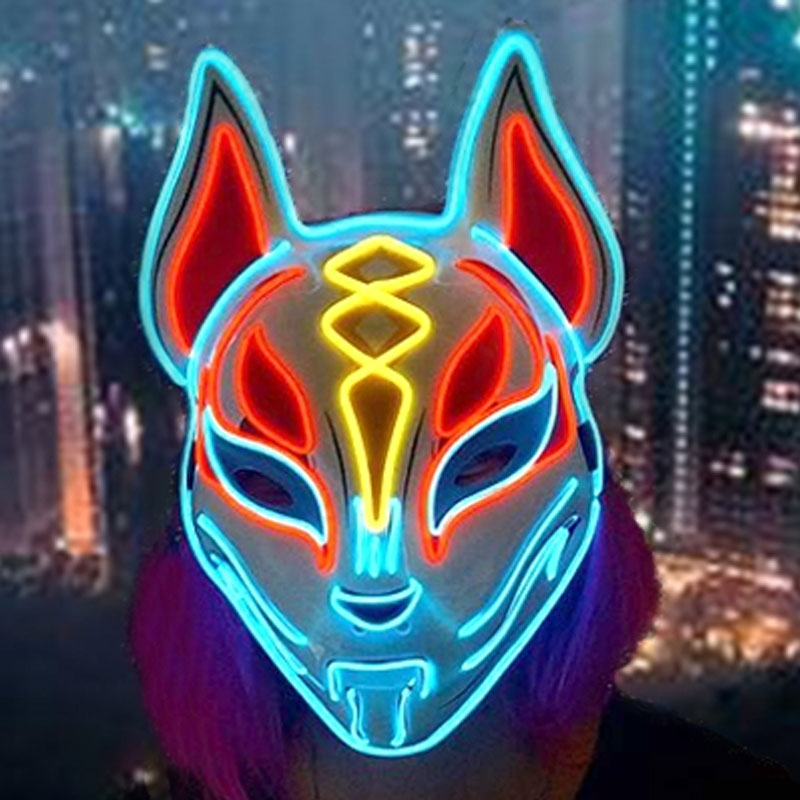 Glowing  Demon Slayer Mask Cos - Led Purge Mask Halloween 评论和价格