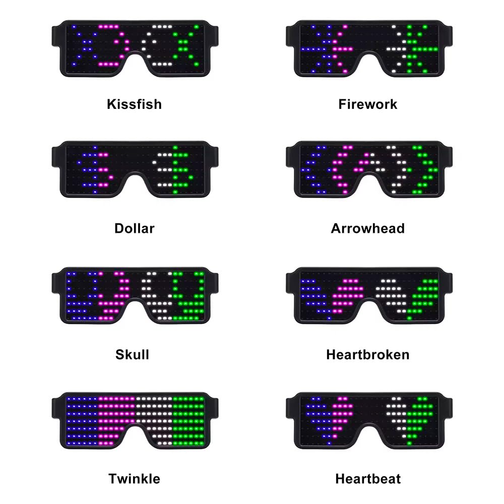 LED Glasses Light Up Dynamic P - Glow In The Dark Party Glasses 评论和价格