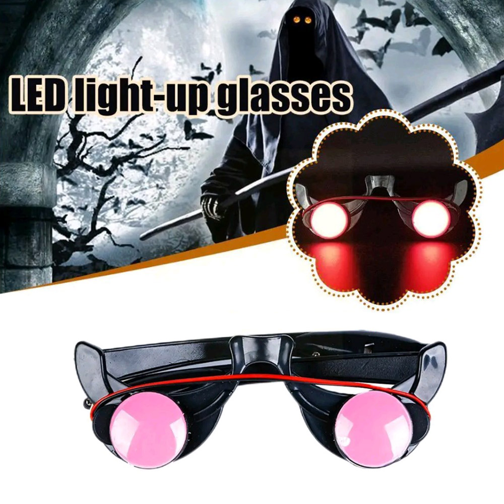 Halloween Horror Red Eye Glass - Glow In The Dark Party Glasses 评论和价格