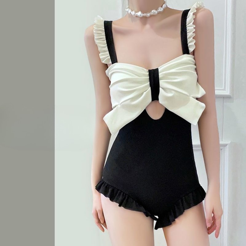Cute Bowknot Detail Swimwear L - Costumes 评论和价格