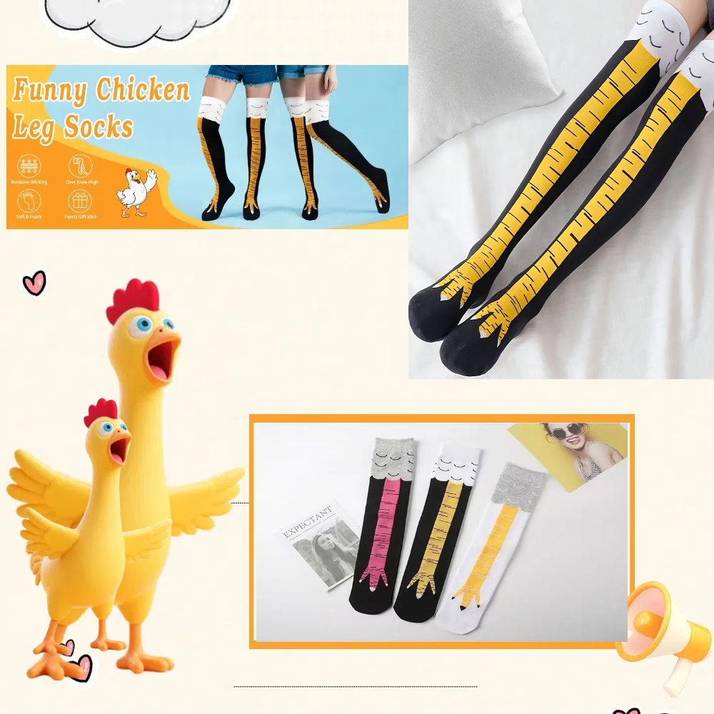 Men Women Funny 3D Chicken Soc - Funny Chicken Leg Socks 评论和价格