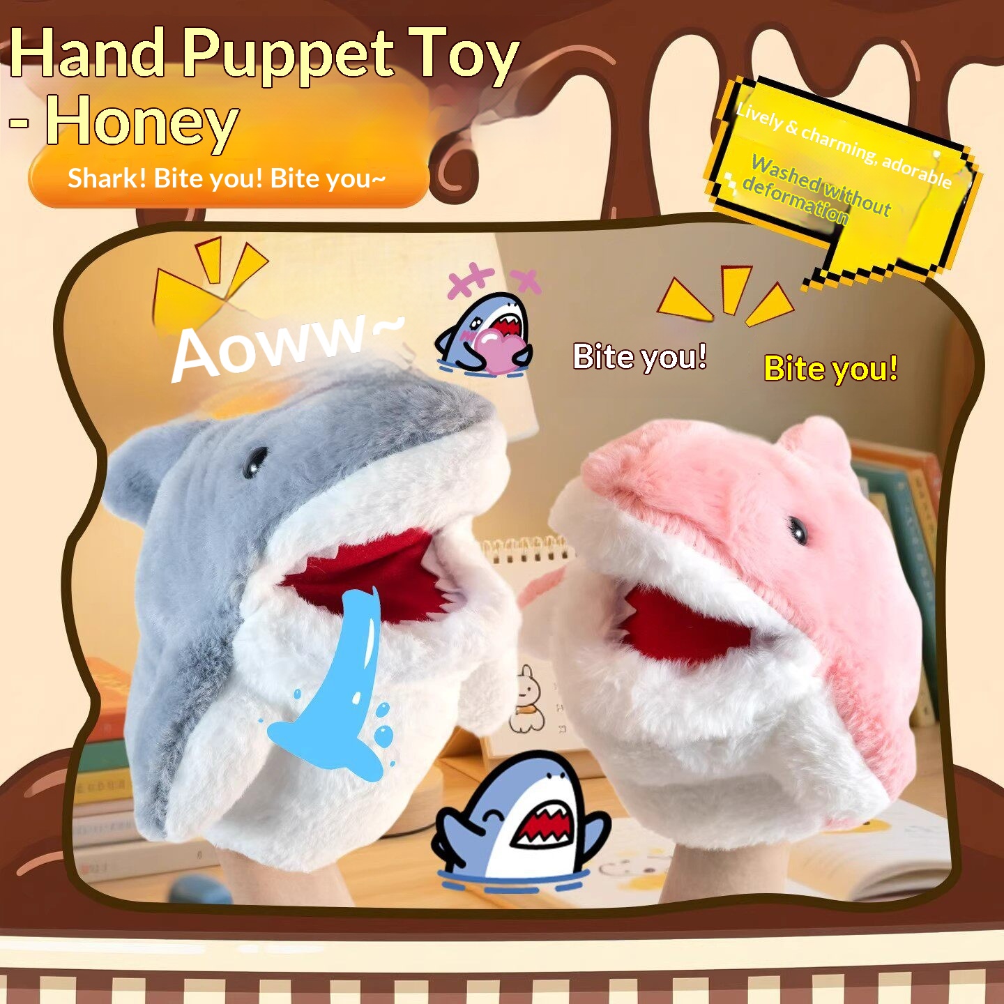 Shark Hand Puppet Plush Shark  - Prank Toys 评论和价格