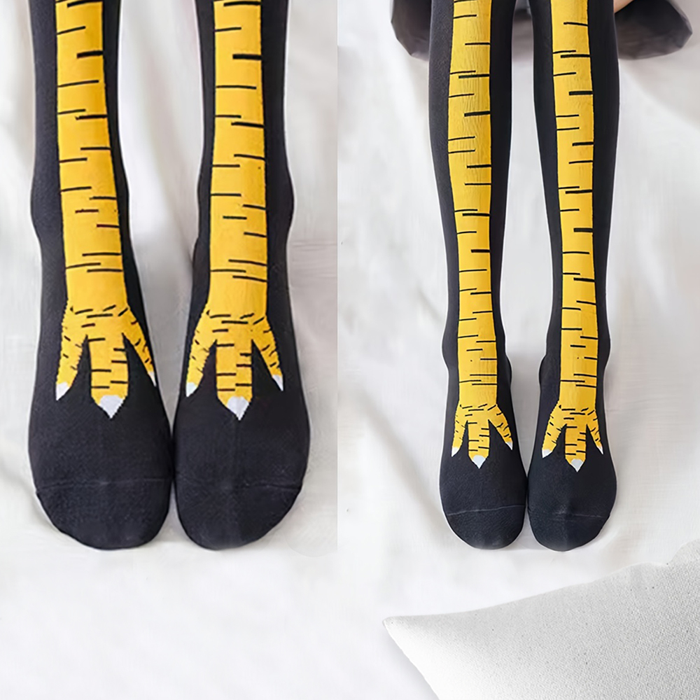 1 Pairs Women Knee High Socks  - Funny Chicken Leg Socks 评论和价格