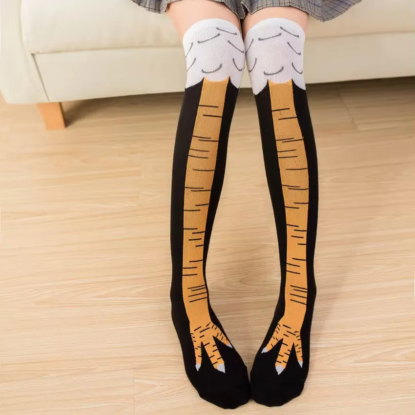 1/2/5 Pairs Women Knee High So - Funny Chicken Leg Socks 评论和价格