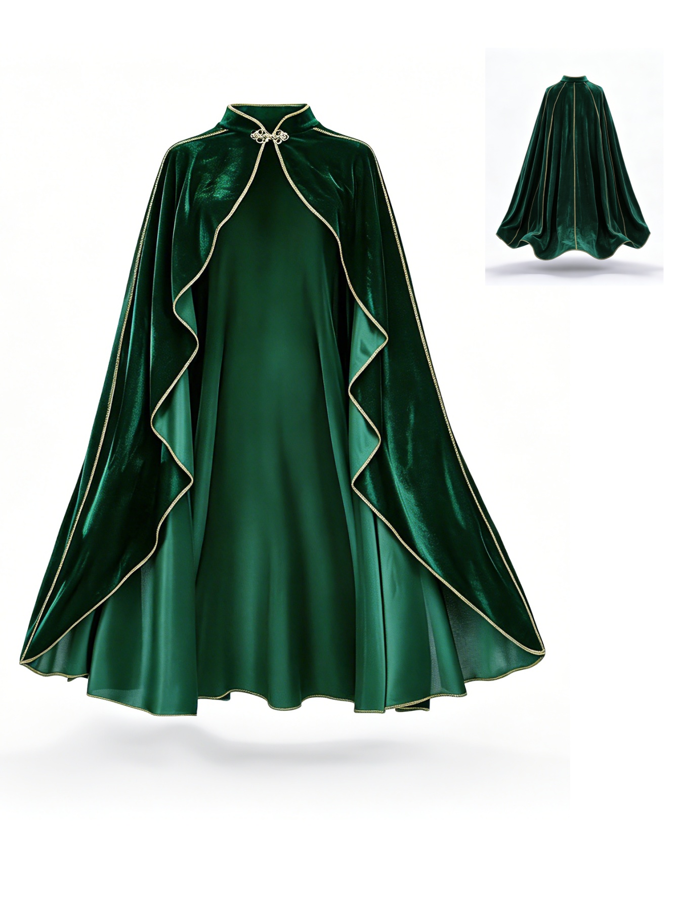 Women Vintage Green Velvet Cap - Medieval Renaissance Dress Women 评论和价格