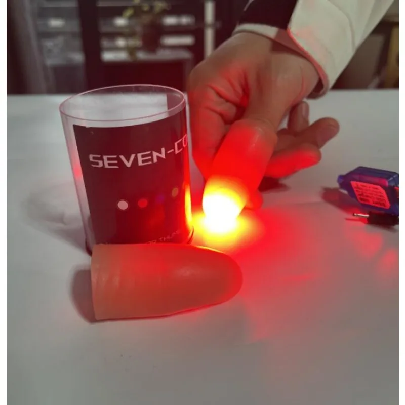 Seven Colors LED Light Thumb T - Thumb Tip Magic Trick Set 评论和价格