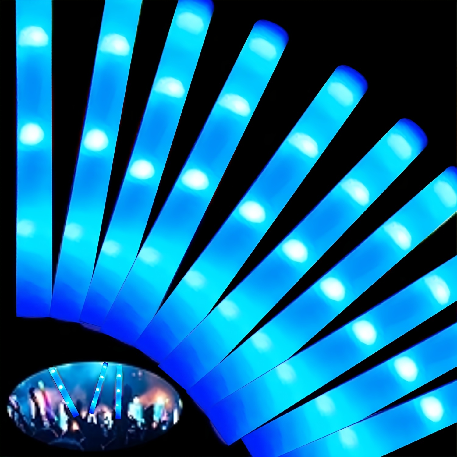 30pcs Blue LED Light Up Foam S - Flashing Led Foam Sticks Party 评论和价格