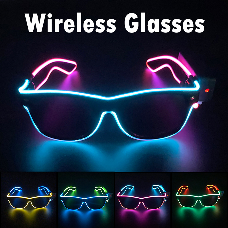 Wireless Cool LED Sunglasses f - Glow In The Dark Party Glasses 评论和价格