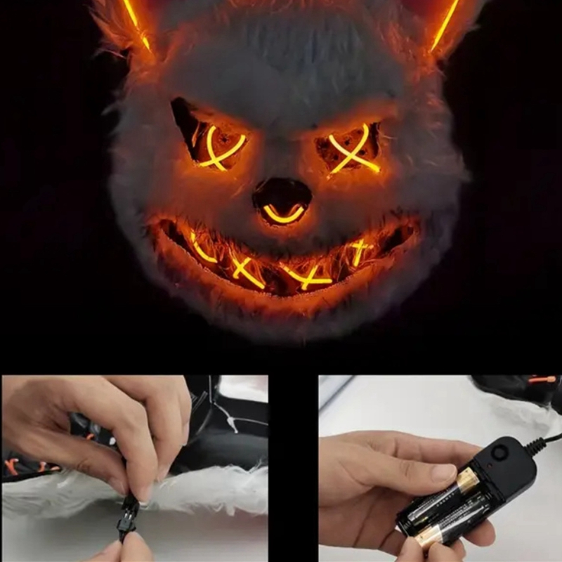 Bunny Mask Masquerade LED Rabb - Led Purge Mask Halloween 评论和价格